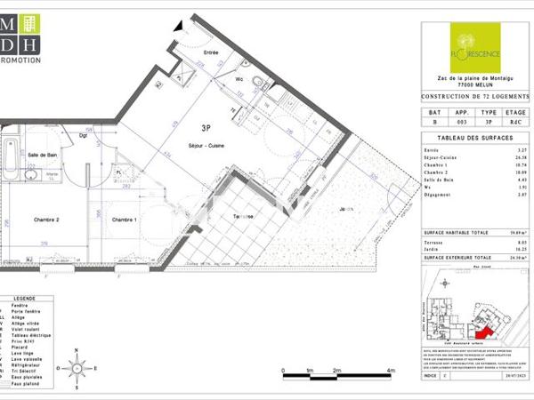Location Appartement 3 pièces 59.5 m² - 1215 BOULEVARD DE L'EUROPE Melun 77000