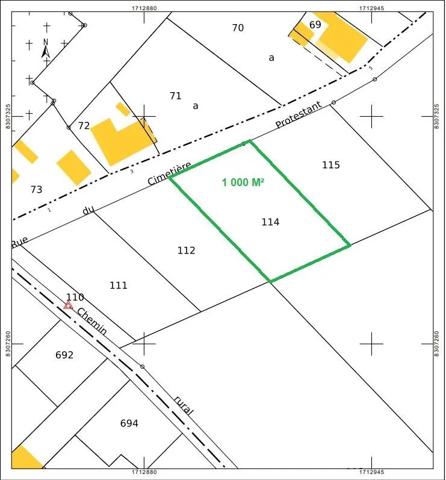 Terrain à vendre 1000m²