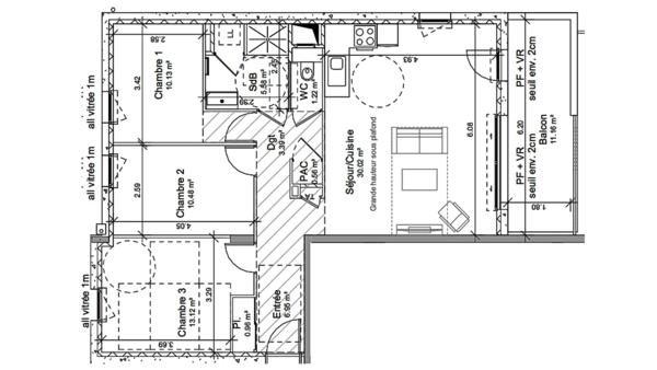 Appartement à vendre 4 pièces 82 m² Vif