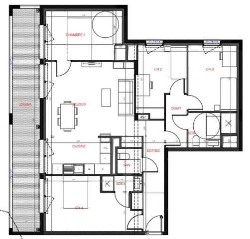 Appartement T4/5 avec Terrasse et Parking proche de toutes les commodités