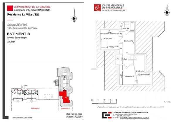 Appartement F3 à vendre  4 pièces - 56,48 m 2   ARCACHON  - 33