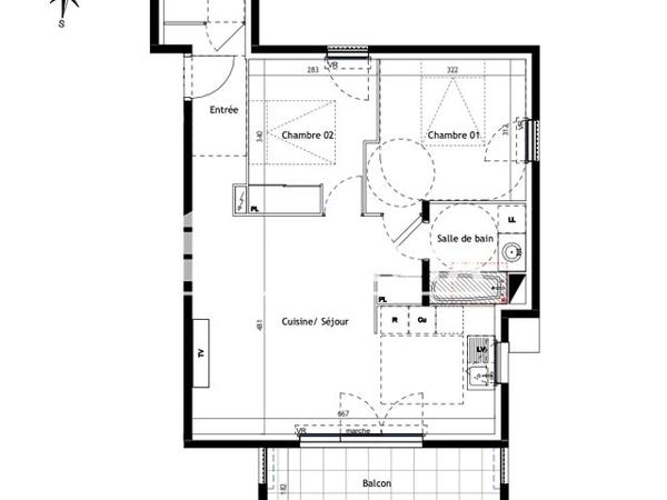 Location Appartement 3 pièces 60.4 m² - 90 CHEMIN DU MAS DE TESTE Nimes 30000