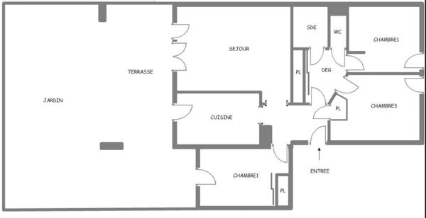 A vendre Appartement T4 de 77m² à MARSEILLE 13EME ARRONDISSEMENT