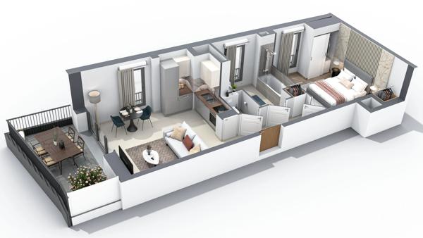 Appartement T2 à vendre  2 pièces - 42,70 m 2   ANNECY  - 74