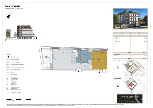 Appartement T2 à vendre  2 pièces - 42,70 m 2   ANNECY  - 74