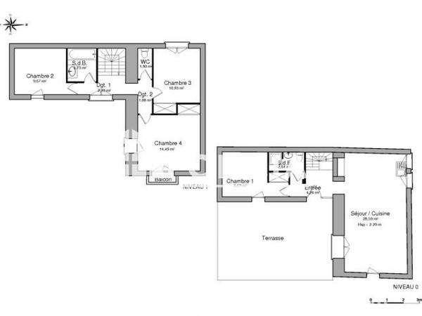 Location Maison 5 pièces 90.56 m² - 2 ANCIENNE ROUTE DE LYON St Jean Bonnefonds 42650