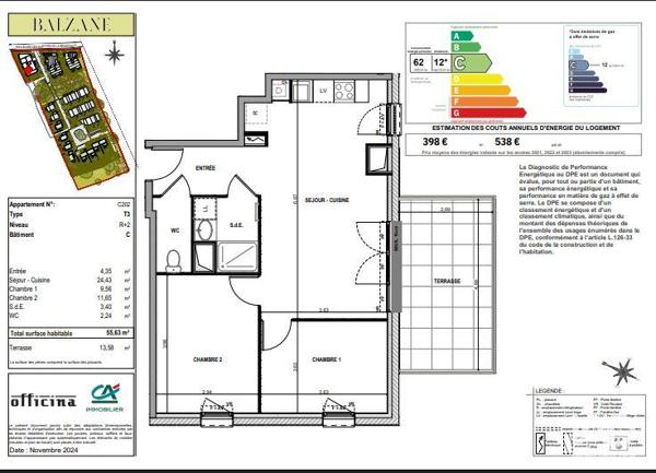 Appartement à vendre 3 pièces 55 m² Couëron