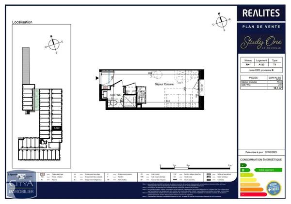 Appartement à louer 1 pièce 18.1m² La Rochelle (17000)