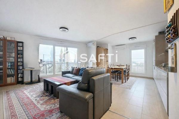 Duplex lumineux, terrasse, Villiers, métro proche