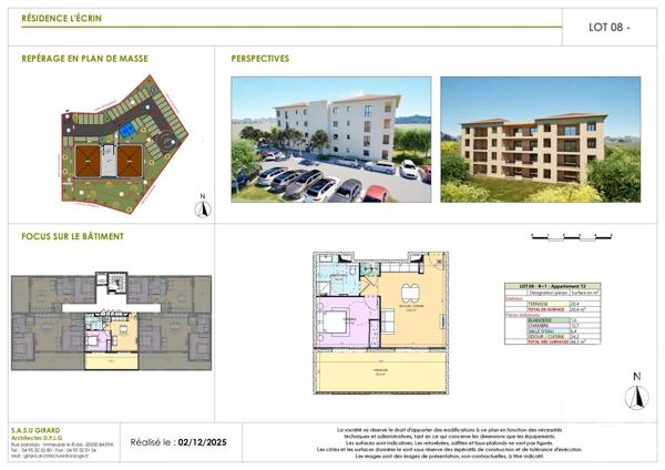 Appartement T2 à vendre  2 pièces - 44,30 m 2   PORTO VECCHIO  - 201