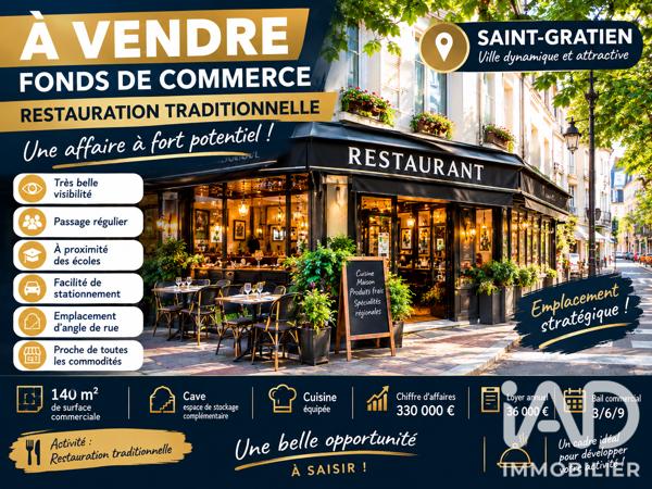 Restaurant à vendre 140 m² Saint-Gratien
