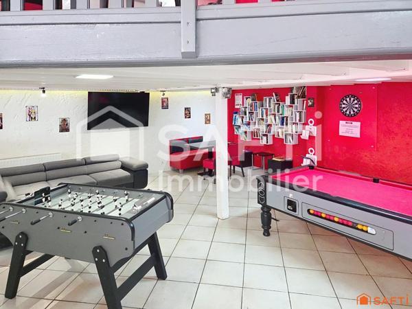 Brasserie moderne 250?m², terrasse, salle de jeux