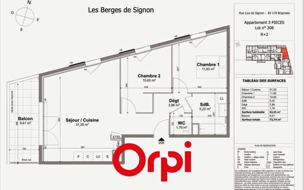 Appartement à vendre    3 pièces • 63,33 m2 Brignoles