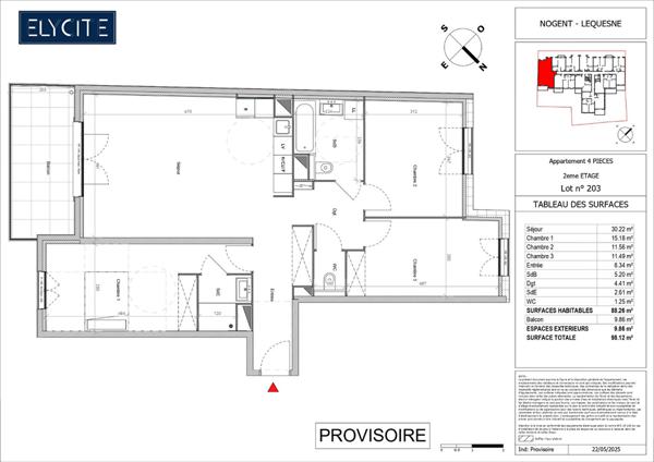 Appartement Nogent Sur Marne 4 pièce(s) 88.26 m2