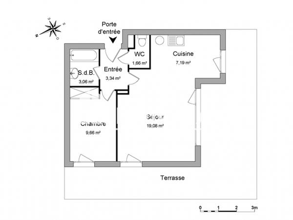 Location Appartement 2 pièces 43.99 m² - BATIMENT B Colmar 68000