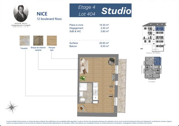 "Studio Neuf Climatisé – Sud-Est, Balcon, Centre de Nice"