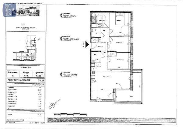 Appartement à louer 4 pièces 74.21m²