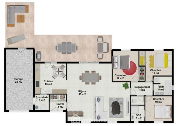 Maison 111 m² à Le Blanc 36300