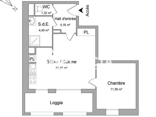 Location Appartement 2 pièces 42.9 m² - 143 RUE DE WAZEMMES Lille 59000
