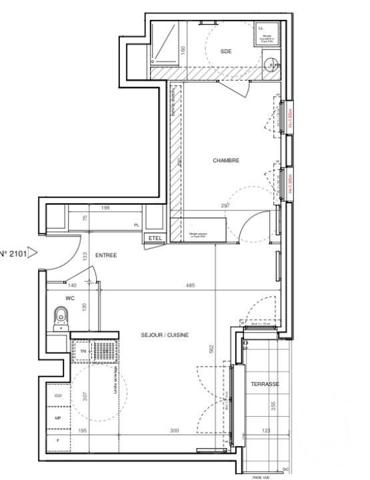 Appartement F2 à vendre  2 pièces - 50,15 m2 ROMAINVILLE - 93