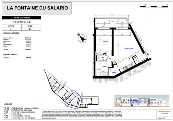 Appartement 2 pièces 55.94 m2