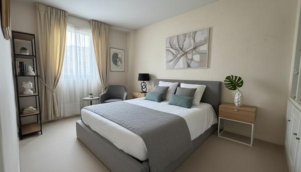 superbe appartement de standing, 2 chambres, double pièce, jardin de Lonchamps.