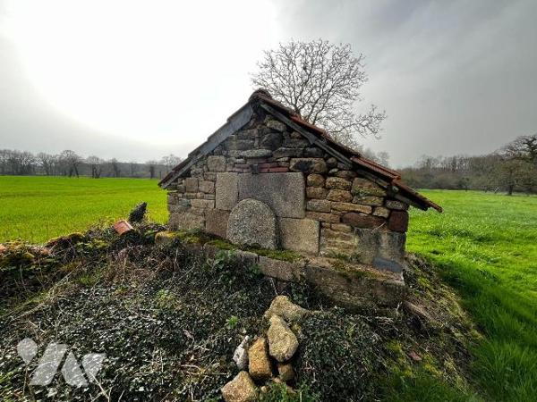 Maison en pierres comprenant: pièce de vie avec coin cuisine, couloir desservant une salle d'ea...