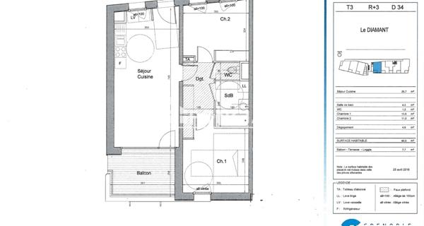 Location Appartement 3 pièces 60.5 m² - Saint-égrève 38120
