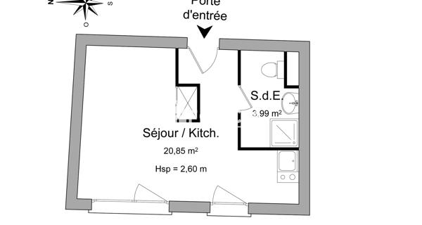 Location Studio meublé 24.84 m² - La Rochelle 17000
