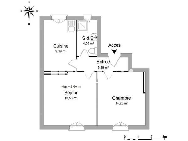 Location Appartement 2 pièces 46.95 m² - 15 RUE DES ROMAINS Amneville 57360