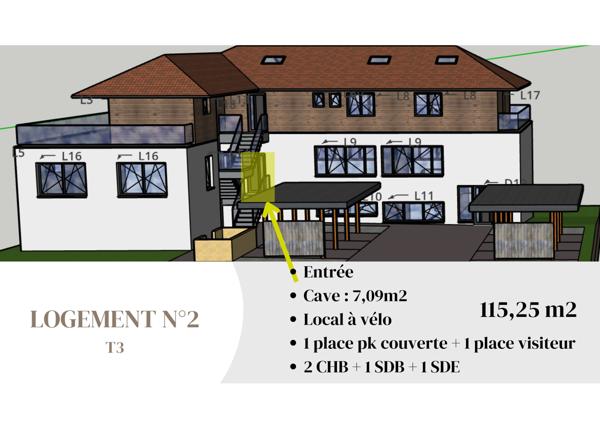 Appartement 3 pièces - 115 m²