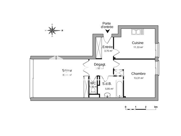Location Appartement 2 pièces 59.51 m² - RESIDENCE LILLE MÉTROPÔLE Lille 59000