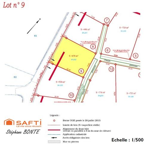 Terrain de 470 m² viabilisée (lot 9) – Le Puy