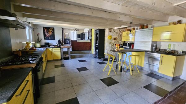 Ensemble immobilier: 1 grande maison pierre et 3 gites