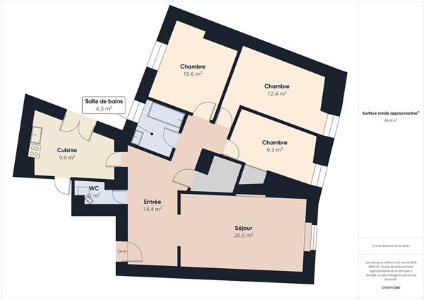 Appartement Tournon-sur-rhÔne 4 pièce(s) avec vue sur le Rhône