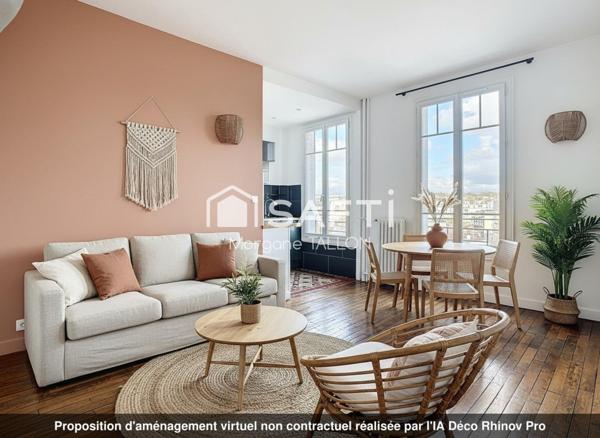 Appartement 2 pièces traversant au calme