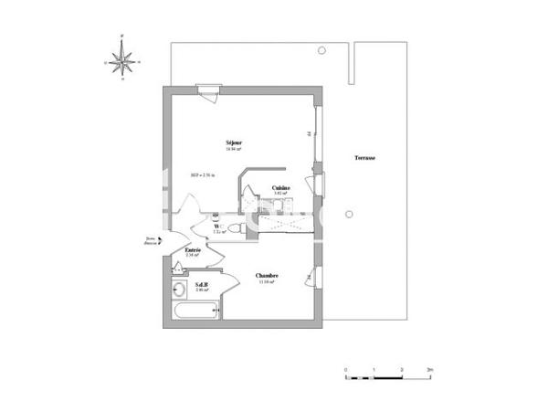Location Appartement 2 pièces 38.35 m² - 102 RUE VICTOR HUGO Croix 59170