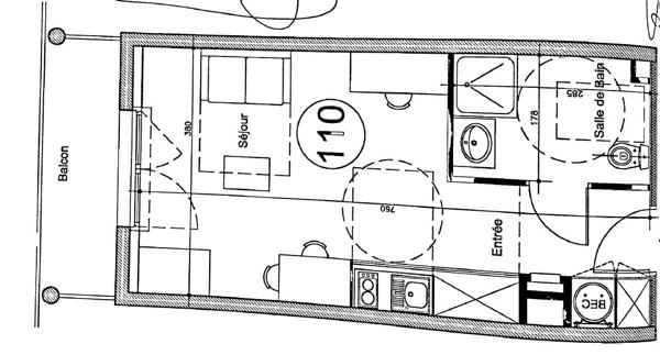 Noyal Chatillon Sur Seiche - Appartement T1, de 28m²,  balcon et parking