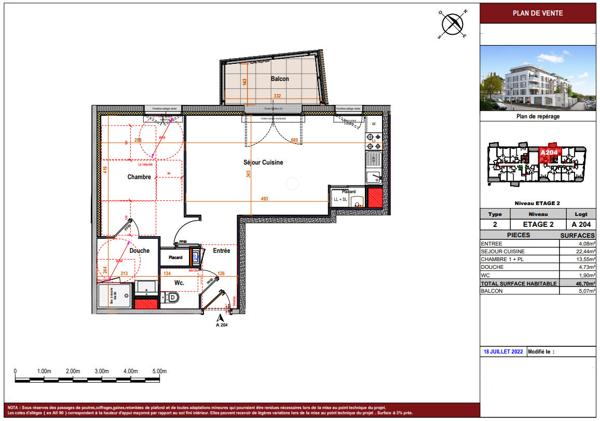 Appartement Angers T2 46.70 m² Neuf disponible de Suite