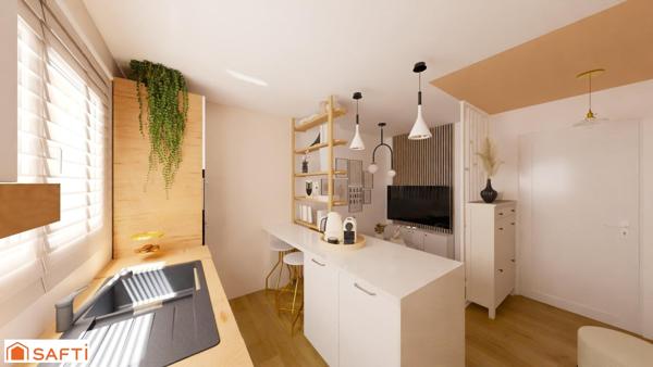 Appartement 2 pièces avec stationnement proche frontière !