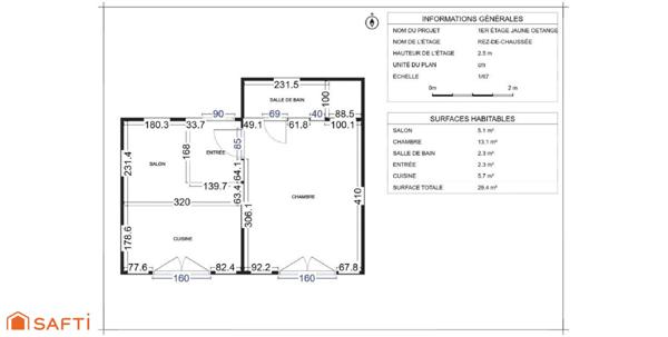 Appartement 2 pièces avec stationnement proche frontière !
