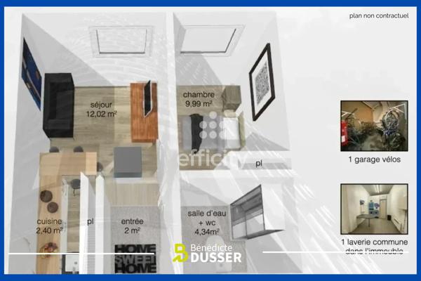 Appartement 2 pièces - 32 m² Exclusivité efficity