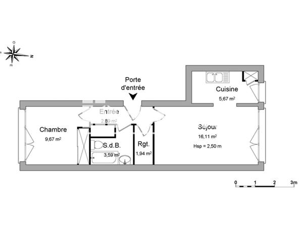 Location Appartement 2 pièces 39.87 m² - 1-3-5-7 RUE D'ANVERS Vandoeuvre-les-nancy 54500