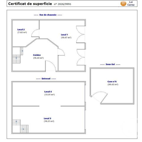 Appartement Local à vendre  3 pièces - 62,84 m2 LYON - 69001