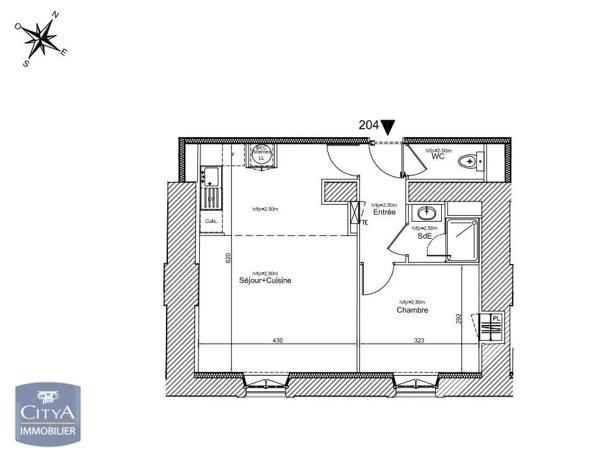 Appartement à louer 2 pièces 43.66m² Arras (62000)