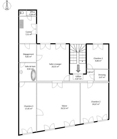 Versailles (78000) VERSAILLES NOTRE-DAME Appartement 124m2 et jardin en coeur de ville