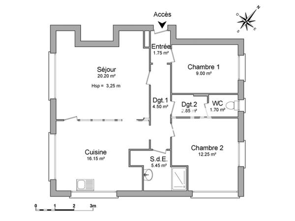 Location Appartement 3 pièces 73.65 m² - 12 QUAI DES INDES Lorient 56100
