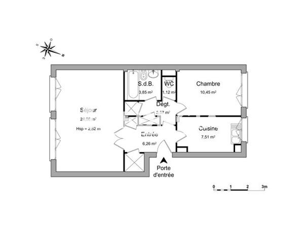 Location Appartement 2 pièces 56.82 m² - 15 AVENUE THERESE. ESCALIER E Le Plessis Trevise 94420