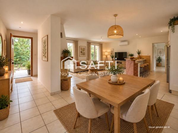 Villebrumier – Maison T4 de plain-pied d'environ  118 m² avec garage et terrain de 930 m²