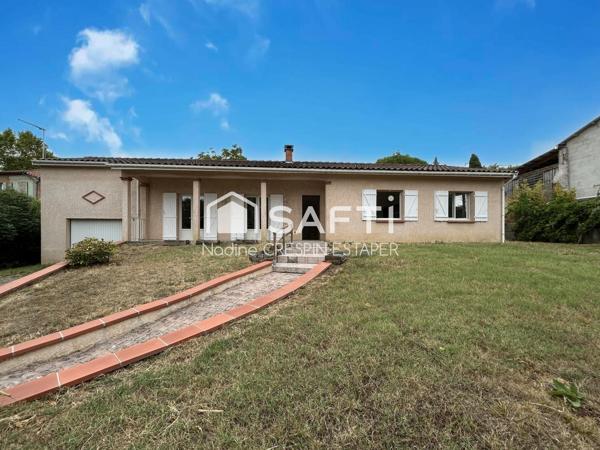 Villebrumier – Maison T4 de plain-pied d'environ  118 m² avec garage et terrain de 930 m²
